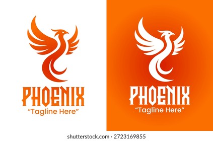 Um logotipo de fênix minimalista moderno construído para marcas premium inspiradas na mitologia, fogo e simbolismo renascimento.