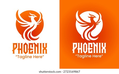 A modern minimalist phoenix logo created for brands expressing rebirth, renewal, and iconic myth symbolism.