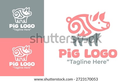 A modern minimalist pig logo designed for organic food brands and clean, trustworthy farm branding.