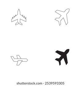 Modern and minimalist plane icon design,perfect for travel, transportation,logistics concepts. The icon features a streamlined airplane silhouette,offering versatility for web and mobile applications