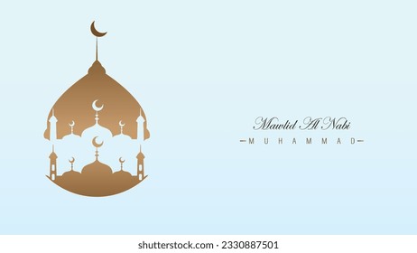 modern minimalist postal banner template design for the celebration of the birthday of the prophet muhammad SAW