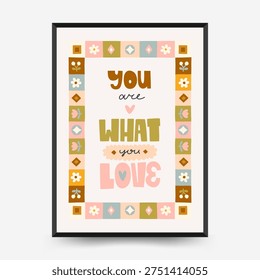 Modern minimalist poster collection featuring inspirational quotes, abstract shapes and retro typography. Stylish wall art prints with colorful graphic elements inspired by mid century modern and contemporary design trends. Perfect for home decor, gallery walls, posters, social media templates, branding materials and creative print design projects.