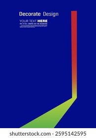 A modern minimalist poster featuring a deep blue background with an abstract gradient design