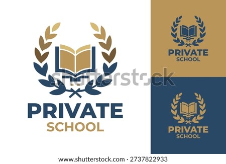 A modern minimalist private school logo suitable for traditional academies and formal learning centers.