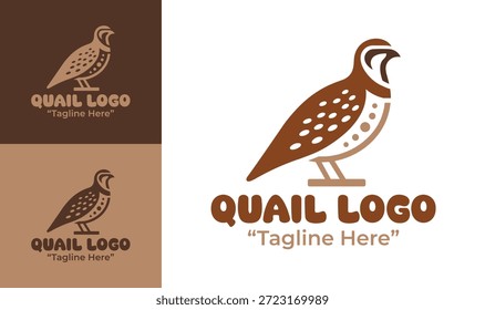 Um logotipo de codorna minimalista moderno projetado para marcas de alimentos orgânicos e identidade agrícola confiável.
