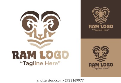 Um logotipo de ram minimalista moderno projetado para marcas de fazenda e fortes sistemas de identidade visual agrícola.