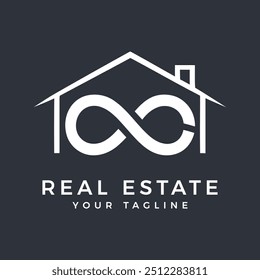 Modern minimalist real estate agency logotype graphic