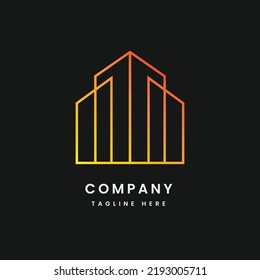 Modern minimalist real estate logo design with gradient template