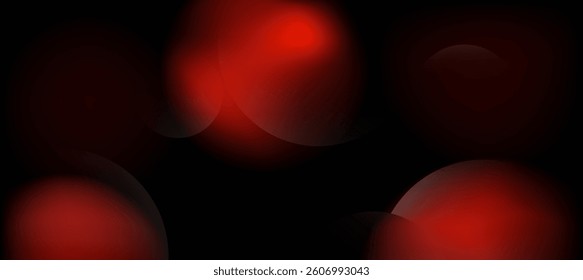 Modern minimalist red black fluid gradient on dark background. circle blur Social ads banner or Landing page.