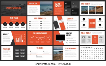 Modern Minimalist Red and Black Presentation Template. You can use it presentation, flyer and leaflet, corporate report, marketing, pitch, annual report, catalog.