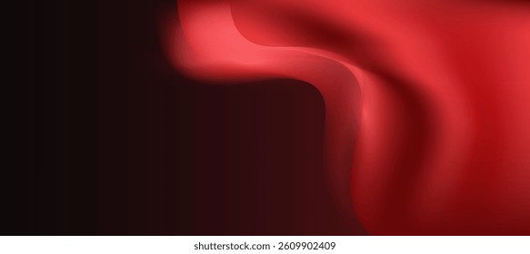 Modern minimalist red fluid gradient on black background. Social ads banner or Landing page.
