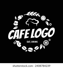 Modern Minimalist Restaurant Logo Design. Cafe Logo. Bar Logo. Food and Drink Vector illustration    