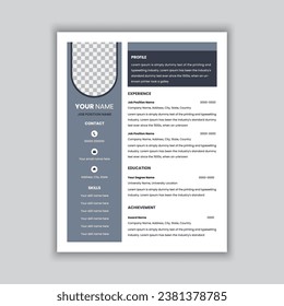 Modern Minimalist Resume Template and Vector Illustration