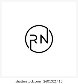 Modern Minimalist RN Monogram Logo Design