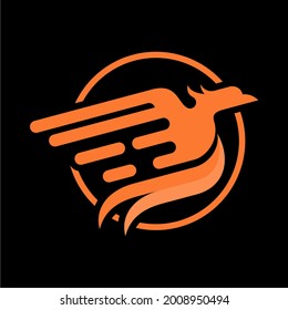 Modern, Minimalist Rounded Shaped Phoenix Bird Busines And Corporate Logo
