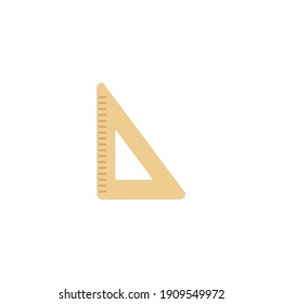 Icono de vectores de regla minimalista moderno. Icono de regla simple para el concepto de matemáticas. Símbolo triangular. Ruller triangular, ilustración, vector aislado en fondo blanco. Protractor de medición de triángulo