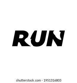 modern minimalist run negative space logo