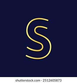 Modern Minimalist S Initial Logo in Gold