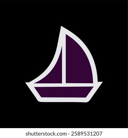 Modern Minimalist  Sailboat Icon Vector