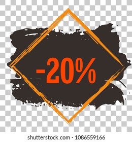 Modern minimalist sales banner.Marketing tag for promotion, commercial campaign.Isolated vector of modern illustration of stickers. Grunge painful background 