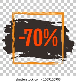 Modern minimalist sales banner.Marketing tag for promotion, commercial campaign.Isolated vector of modern illustration of stickers. Grunge painful background 