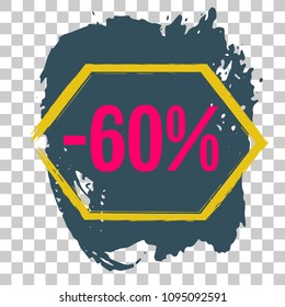 Modern minimalist sales banner.Marketing tag for promotion, commercial campaign.Isolated vector of modern illustration of stickers. Grunge painful background 