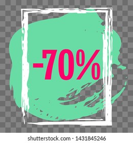 Modern minimalist sales banner.Marketing tag for promotion, commercial campaign.Isolated vector of modern illustration of stickers. Grunge painful background