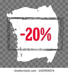 Modern minimalist sales banner.Marketing tag for promotion, commercial campaign.Isolated vector of modern illustration of stickers. Grunge painful background