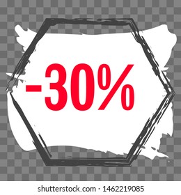 Modern minimalist sales banner.Marketing tag for promotion, commercial campaign.Isolated vector of modern illustration of stickers. Grunge painful background
