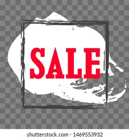 Modern minimalist sales banner.Marketing tag for promotion, commercial campaign.Isolated vector of modern illustration of stickers. Grunge painful background