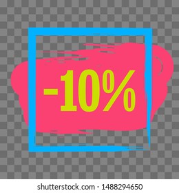 Modern minimalist sales banner.Marketing tag for promotion, commercial campaign.Isolated vector of modern illustration of stickers. Grunge painful background