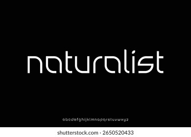 Modern minimalist sans serif alphabet display font vector for branding design