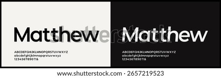 Modern minimalist sans serif vector font. Simple and clean uppercase, lowercase, and number alphabet. Typography for poster, headline, sport, and logo