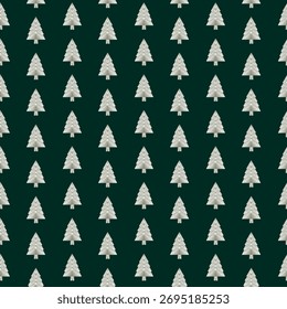  A modern minimalist seamless pattern with abstract geometric Christmas trees. A simple festive design perfect for wrapping paper, cards, wallpaper, and holiday branding