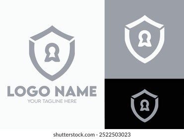 Modern Minimalist Security Company Start-up Logo Design for Businesses With Shield Lock Sign, Professional Creative Monogram For Security Start-up Colorful Gradient Logo Design for Brands Companies