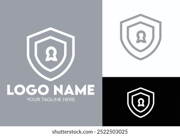 Modern Minimalist Security Company Start-up Logo Design for Businesses With Shield Lock Sign, Professional Creative Monogram For Security Start-up Colorful Gradient Logo Design for Brands Companies