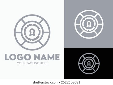 Modern Minimalist Security Company Start-up Logo Design for Businesses With Shield Lock Sign, Professional Creative Monogram For Security Start-up Colorful Gradient Logo Design for Brands Companies