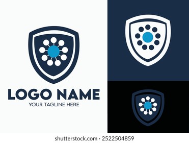 Modern Minimalist Security Company Start-up Logo Design for Businesses With Shield Lock Sign, Professional Creative Monogram For Security Start-up Colorful Gradient Logo Design for Brands Companies