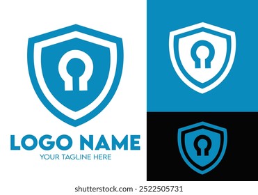 Modern Minimalist Security Company Start-up Logo Design for Businesses With Shield Lock Sign, Professional Creative Monogram For Security Start-up Colorful Gradient Logo Design for Brands Companies