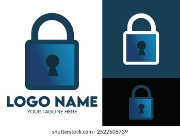 Modern Minimalist Security Company Start-up Logo Design for Businesses With Shield Lock Sign, Professional Creative Monogram For Security Start-up Colorful Gradient Logo Design for Brands Companies