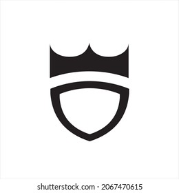 modern minimalist shield and crown logo