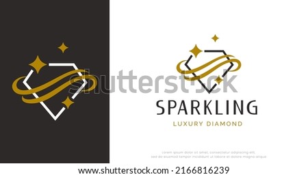 modern minimalist shining diamond logo design