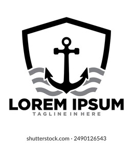 modern and minimalist ship protection logo icon