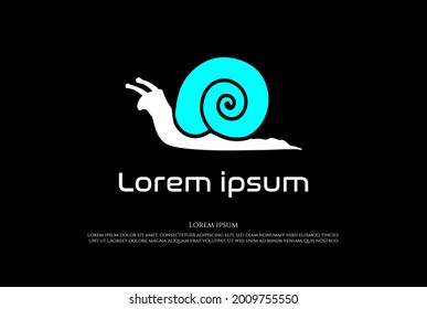 Modern Minimalist Simple Snail Slug Logo Design Vector