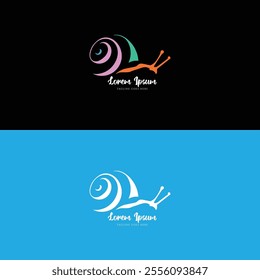 Modern Minimalist Simple Snail Slug Logo Design Vector