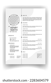 modern minimalist simple template resume for curriculum