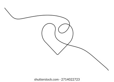 Moderne minimalistische Einzelzeilenzeichnung romantischer Herzsymbole