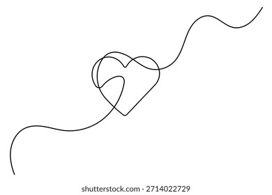 Moderne minimalistische Einzelzeilenzeichnung romantischer Herzsymbole