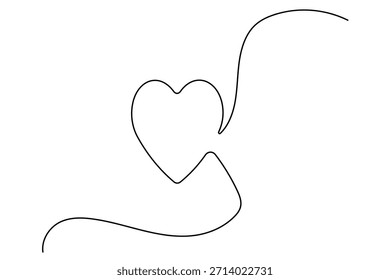 Moderne minimalistische Einzelzeilenzeichnung romantischer Herzsymbole