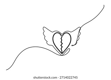 Moderne minimalistische Einzelzeilenzeichnung romantischer Herzsymbole